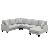 [VIDEO provided] [New] 108*85.5" Modern U Shape Sectional Sofa 7 Seat Fabric Sectional Sofa Set - V.I.P Digital Presence