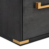 70 inch classic and traditional executive desk with metal trim, writing desk with 2 file drawers, USB ports, and sockets, black - V.I.P Digital Presence