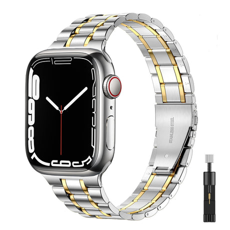 Suitable For Apple Watch S 3 4 5 iwatch S 7 8 9 Stainless Steel Metal Fine Steel Watch Chain With Five Beads - V.I.P Digital Presence