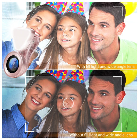 3 in 1 Phone Lens, LED Flish Light Lens For iphone SE X 8 7 6 6S Fish Eye Lens 0.4-0.6X Wide Angle+10X Macro Clip-on Lens - V.I.P Digital Presence