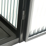 27.56"Glass Doors Modern Two-door Wall Cabinet with Featuring Three-tier Black