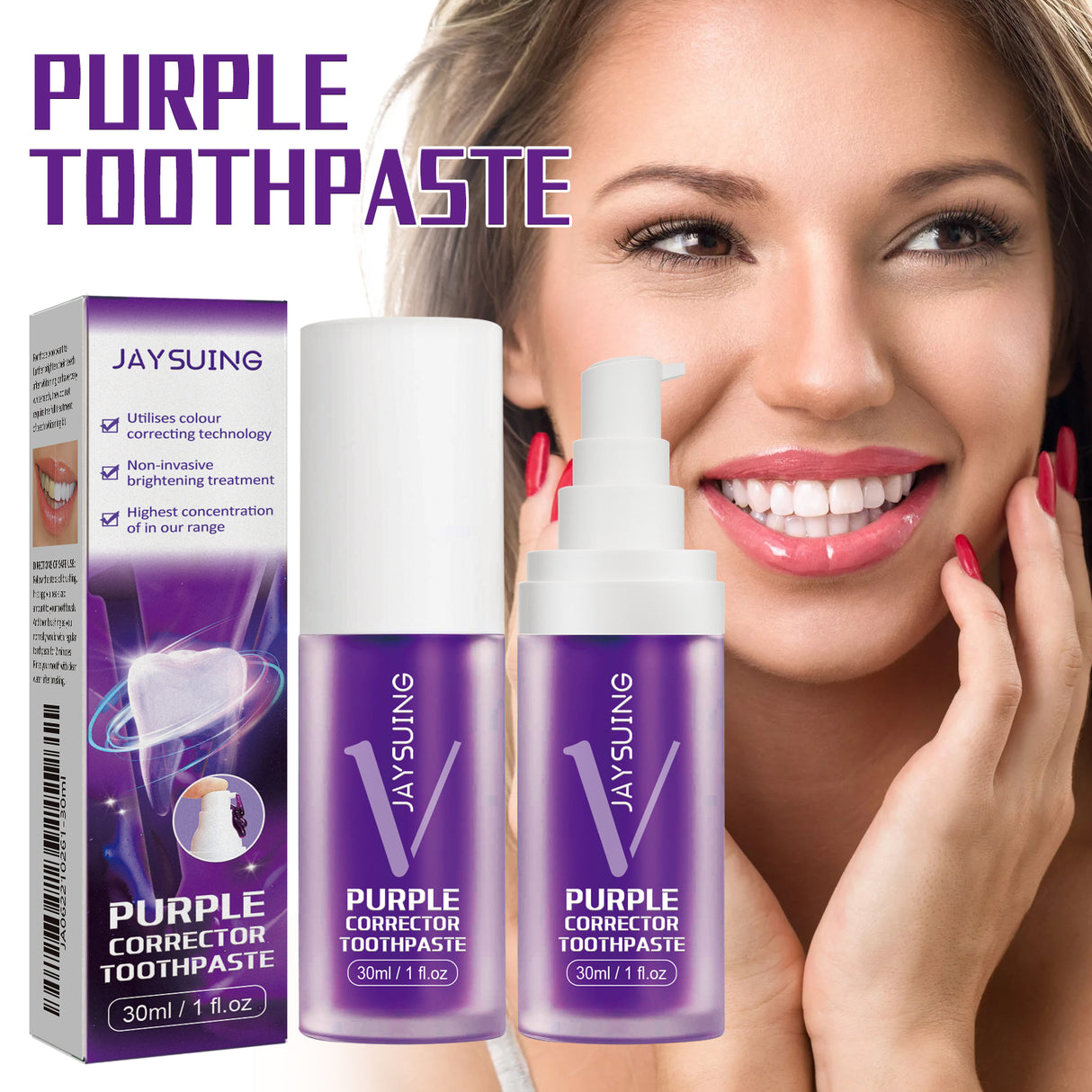 Purple Brightening White Toothpaste, Cleaning Stains Fresh Breath Brightening And Whitening Teeth Toothpaste - V.I.P Digital Presence