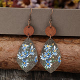 Flower Geometrical Shape Wooden Earrings - V.I.P Digital Presence