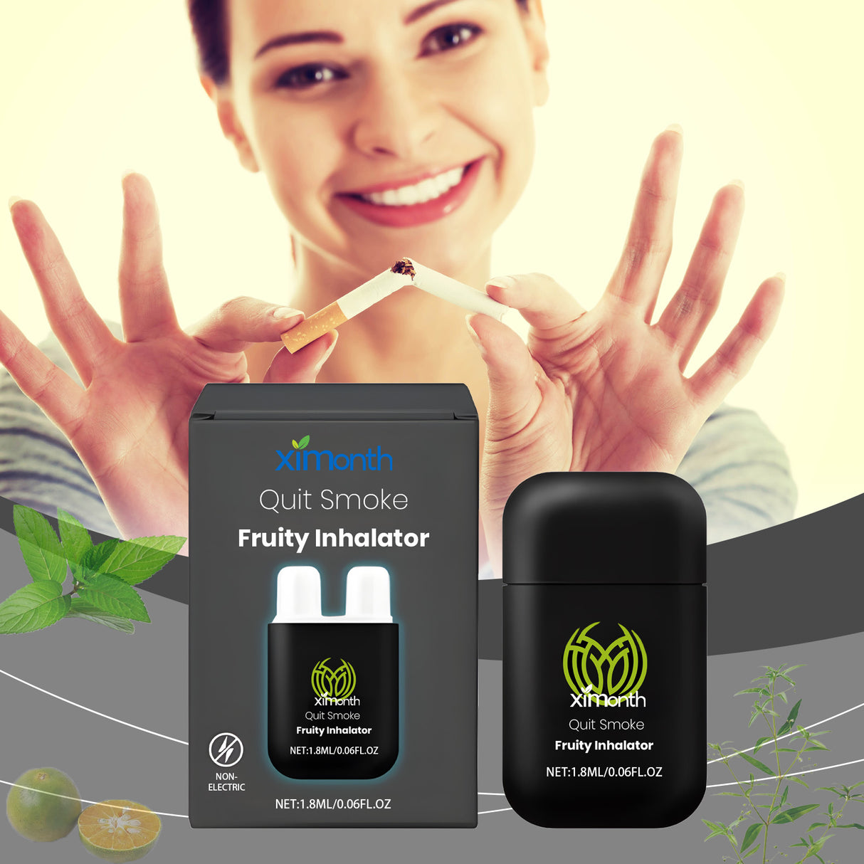 Smoking Cessation Suppressant Inhaler Vitality Energizing Essential Oil Inhaler Cooling Oil Double Hole Inhaler Aids Smoking Cessation Portable Smoking Control Care Inhaler - V.I.P Digital Presence