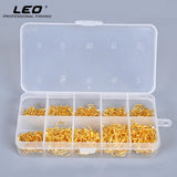LEO 500pcs/box Multiple Sizes Golden Fishing Hooks Anti-corrosion Flat Head Barbed - V.I.P Digital Presence