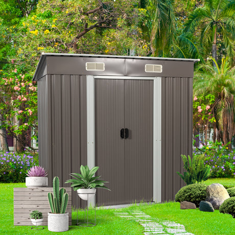 6ft x 4ft Outdoor Metal Storage Shed - V.I.P Digital Presence