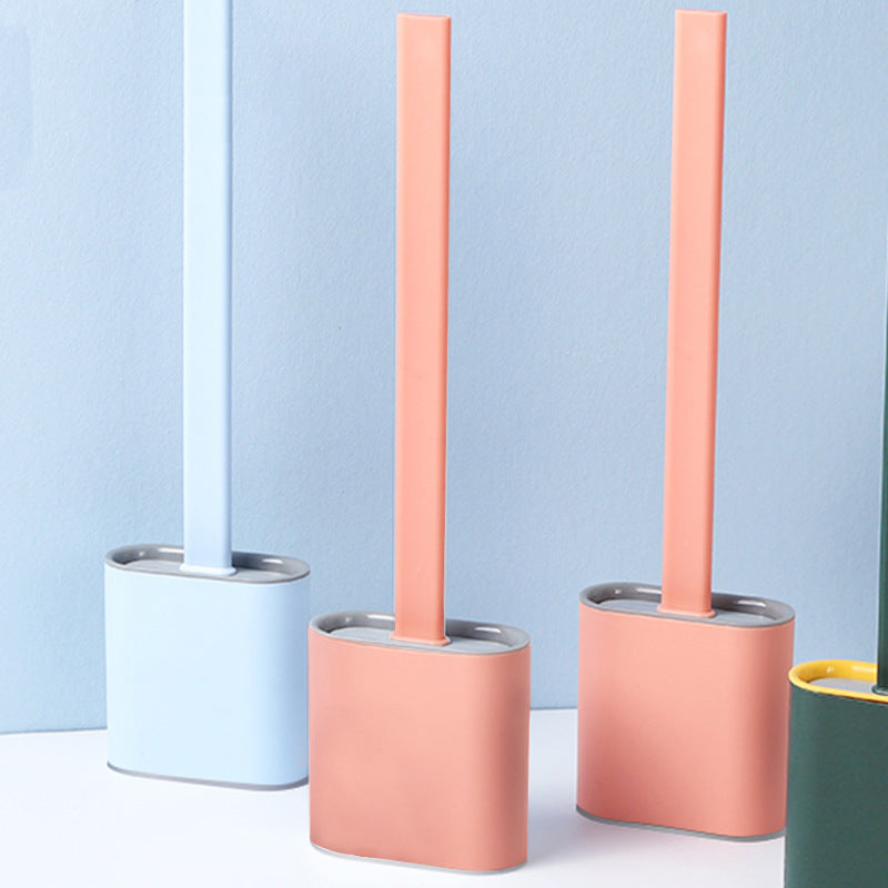 Creative Wall-Mounted Cracked Soft Glue Long Handle Imitation Silicone Toilet Brush Set Household Toilet Cleaning Brush - V.I.P Digital Presence