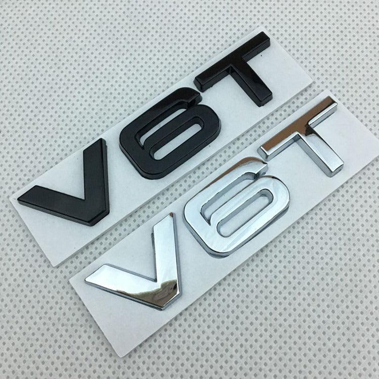 Suitable for Audi V6T V8T metal logo A4LA6LS7Q5Q3 displacement personalized modification leaf plate car sticker - V.I.P Digital Presence
