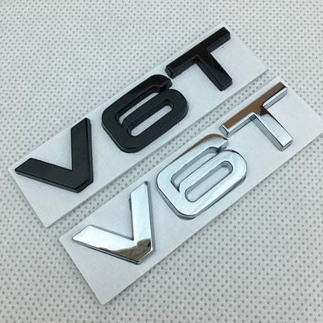 Suitable for Audi V6T V8T metal logo A4LA6LS7Q5Q3 displacement personalized modification leaf plate car sticker - V.I.P Digital Presence