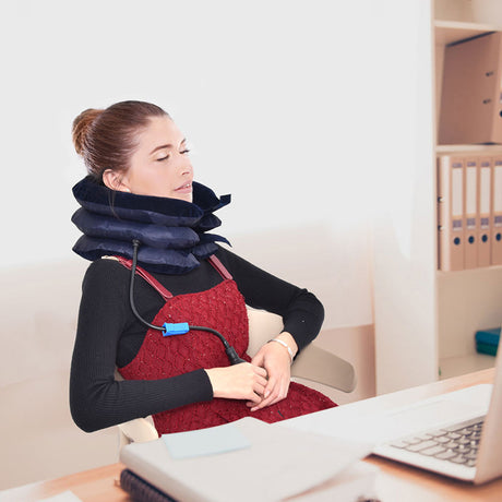 Swan Neck Correction Artifact Cervical Spine Traction Device Cervical Spine Neck Traction Belt Inflatable Neck Protection - V.I.P Digital Presence