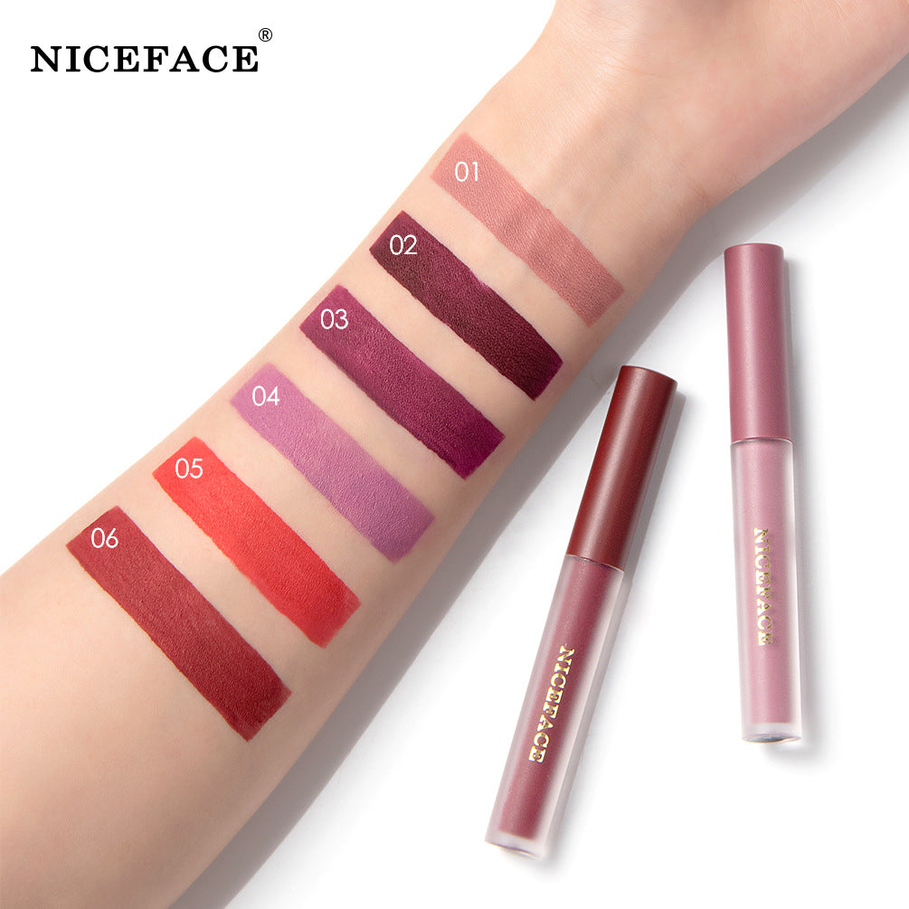 Niceface New Quality Lip Glaze Velvet Matte Lip Glaze Set Matte Non-Stick Cup Waterproof Makeup - V.I.P Digital Presence