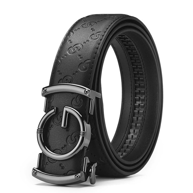 Men's Genuine Leather Alloy Automatic Buckle Versatile Korean Business Casual Fashion Belt - V.I.P Digital Presence