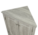 Oak Triangle Bathroom Storage Cabinet with Adjustable Shelves, Freestanding Floor Cabinet for Home Kitchen - V.I.P Digital Presence