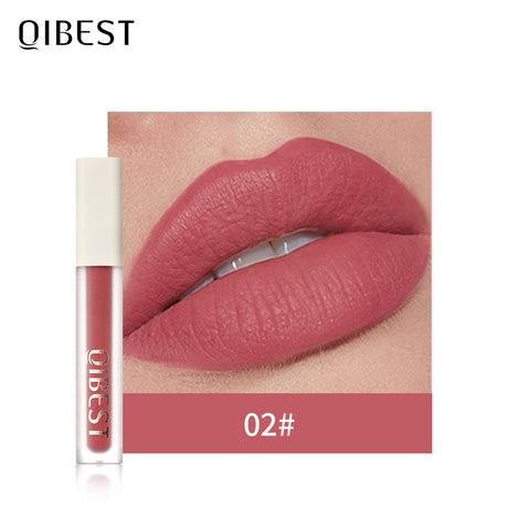 QIBEST Silky Lip Glaze Non-Stick Cup Does Not Fade Lip Gloss Makeup Color Liquid Lipstick Matte Moisturizing Lip Gloss - V.I.P Digital Presence