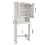 Home Bathroom Shelf Over-The-Toilet, Bathroom SpaceSaver, Bathroom Storage Cabinet Organizer,White - V.I.P Digital Presence