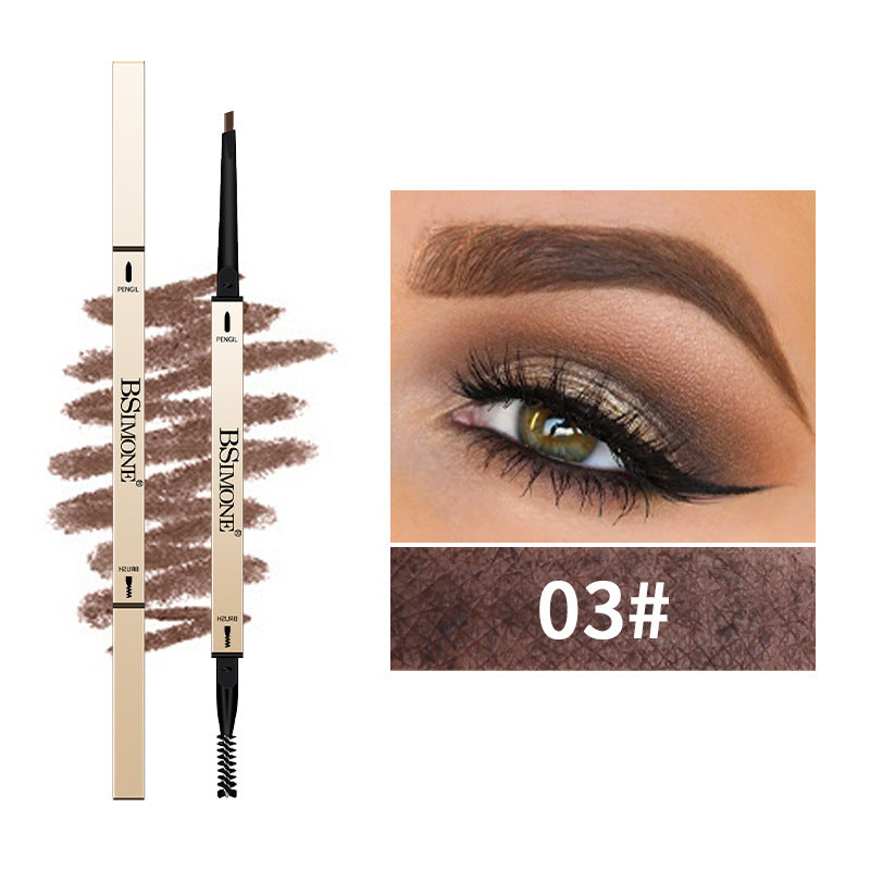 Natural Long-Lasting Waterproof Non-Fading Very Fine Three-Dimensional Not Easy To Smudge Double-Ended Small Gold Bar Eyebrow Pencil - V.I.P Digital Presence