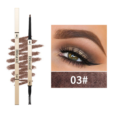 Natural Long-Lasting Waterproof Non-Fading Very Fine Three-Dimensional Not Easy To Smudge Double-Ended Small Gold Bar Eyebrow Pencil - V.I.P Digital Presence