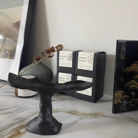 Nordic minimalist wabi sabi style ceramic fragrance holder, aromatherapy insert, niche vintage ornament sculpture art - V.I.P Digital Presence