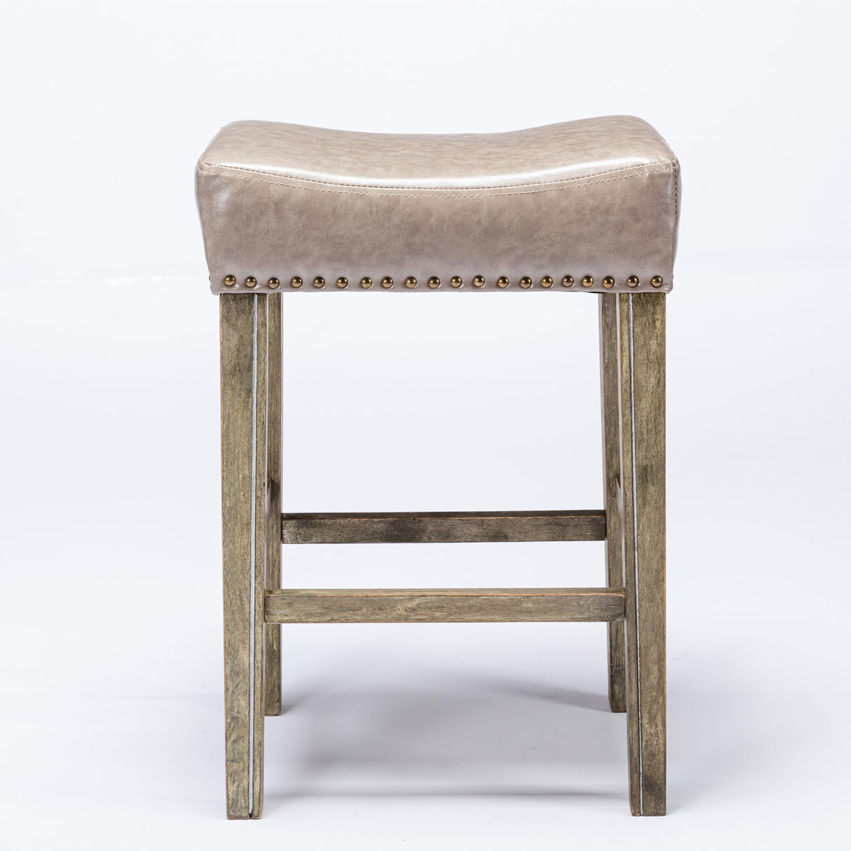 A&A Furniture Counter Height 26" Bar Stools(26 Inch Gray Set of 2)