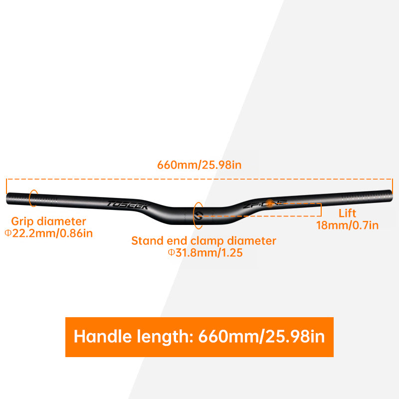 TOSEEK Carbon Fiber MTB Handlebar, 31.8mm, One-piece, Swallow-shaped - Ideal for Mountain Bikes - V.I.P Digital Presence