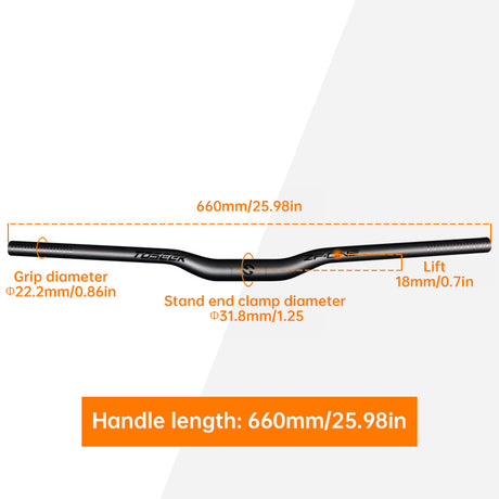 TOSEEK Carbon Fiber MTB Handlebar, 31.8mm, One-piece, Swallow-shaped - Ideal for Mountain Bikes - V.I.P Digital Presence