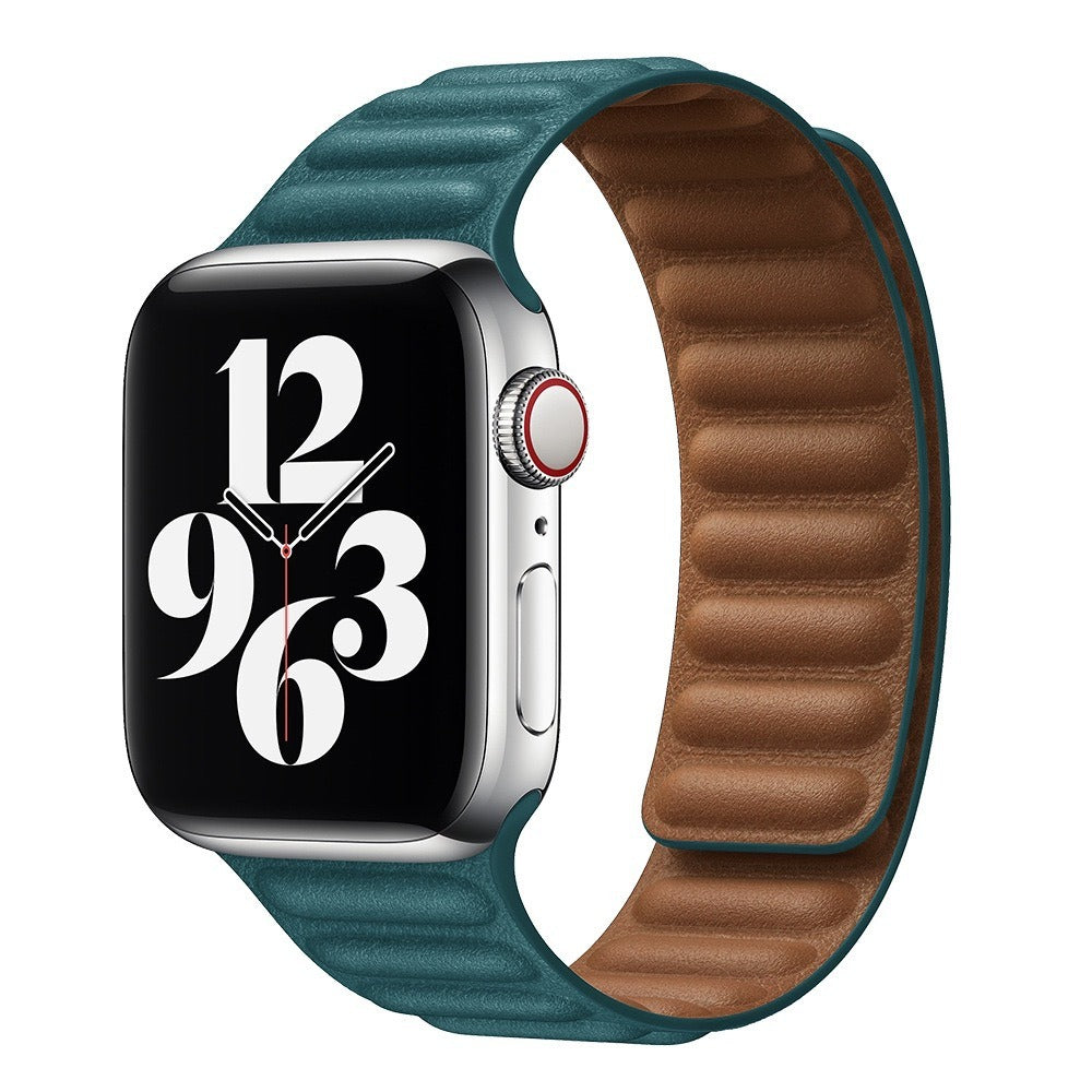 Suitable For iwatch8 Watchband S7 SE 6/5/43 Magnetic Suction New Leather Loopback Chain Apple Watch Wristband - V.I.P Digital Presence