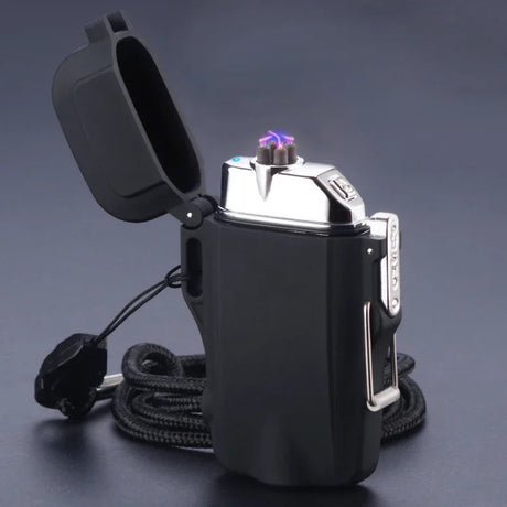 Outdoor Dual Plasma Arc Lighter With Flashlight Waterproof USB Electric Cigarette Lighter Hiking Starter Turbo lighter Men Gifts - V.I.P Digital Presence