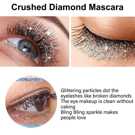 Crushed Diamond Mascara, Set Primer Instant Dry Film Flash Tear Eye Non-Smell-Free Mascara - V.I.P Digital Presence
