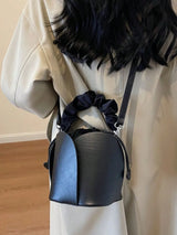PU Leather Drawstring Bucket Bag - V.I.P Digital Presence