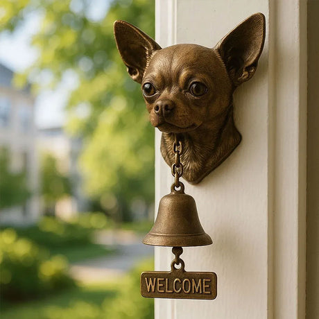 Dog welcome chime, vintage Bulldog Dobermann chime, metal merchant chime – wall decor for home/office entrance. - V.I.P Digital Presence