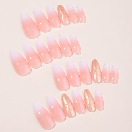 New wearable nail gradient glitter manicure patches almond-shaped nails fake nail patches - V.I.P Digital Presence