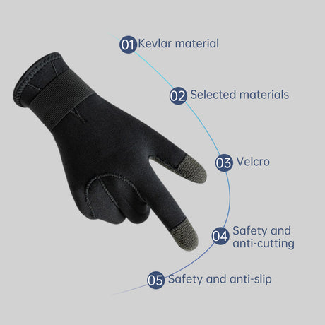 3/5mm Thick Kevlar Diving Gloves. Scratch-proof, for fish hunting, deep dive, spearfishing & skiing. - V.I.P Digital Presence