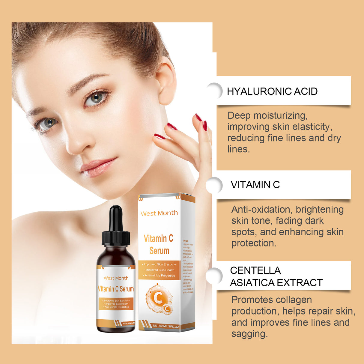 Facial Serum Nourishes And Restores Fine Lines And Improves Skin Elasticity And Shine
