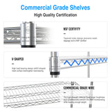 6 Tier Wire Shelving Unit 6000 LBS NSF Height Adjustable Metal Garage Storage Shelves with Wheels