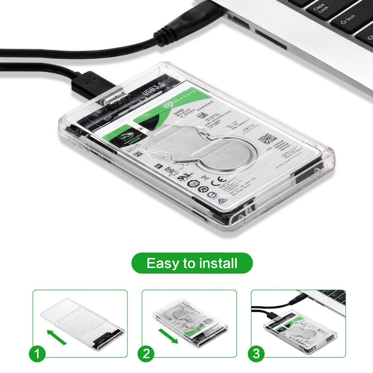 2.5-inch tool free transparent hard drive case 3.0 notebook external portable hard drive case 3.0 SSD - V.I.P Digital Presence