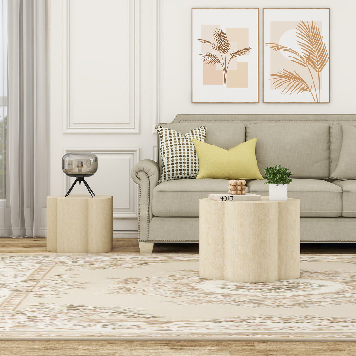 Coffee Table Set of 2, Cloud Coffee Table ,Nesting Coffee Table,End table, Sidetable for Living room ,Bedroom,Office ,Balcony - V.I.P Digital Presence