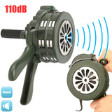 110dB Green Aluminium alloy Crank Hand Operated Air Raid Emergency Safety Alarm Buzzer Home Self Protection Security - V.I.P Digital Presence