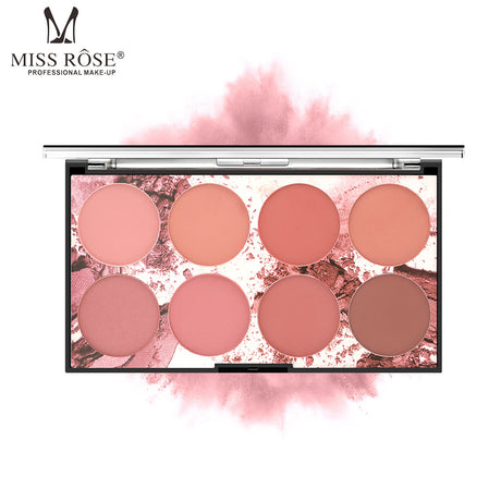 Miss Rose Eight Color Blush Palette Matte Long Lasting Sun Red Natural Skin Tone Nude Makeup Portable Blush Rouge Palette - V.I.P Digital Presence