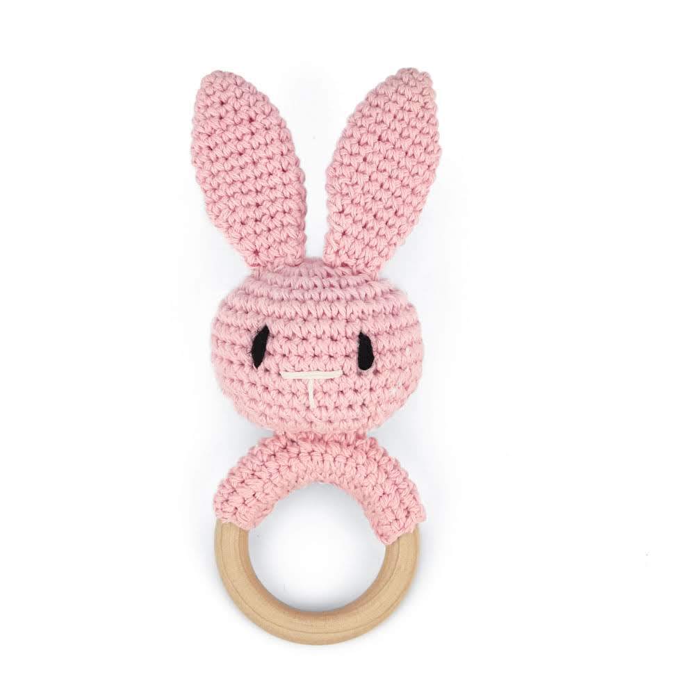 Campana relajante para bebé con nombre tallado, regalo para recién nacido, regalo para el baño, muñeca de dibujos animados tejida