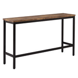 TOPMAX Counter Height Extra Long Dining Table Set with 3 Stools Pub Kitchen Set Side Table with Footrest Brown