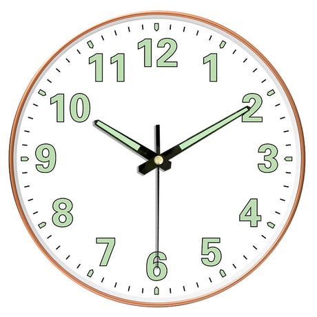 8-inch [20CM] creative living room clock, night light bedroom, simple and non perforated clock wall, clock watch wall - V.I.P Digital Presence