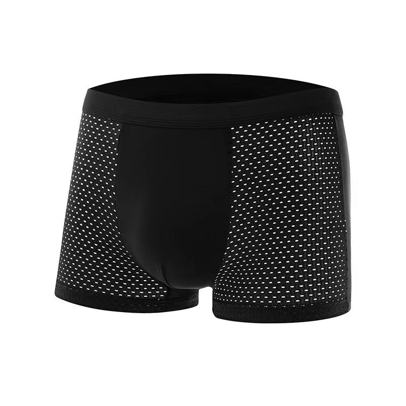 Modal Solid Ice Silk Antibacterial Underwear for Men's Mid Waist Breathable Four Square Corner Underwear - V.I.P Digital Presence