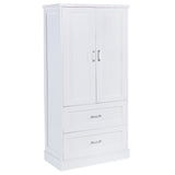 Tall Bathroom Storage Cabinet, Cabinet with Two Doors and Drawers, Adjustable Shelf, MDF Board, White - V.I.P Digital Presence