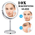 Dual sided 8" USB Wireless 1X&10X Rechargeable Vanity makeup mirror with lights - V.I.P Digital Presence