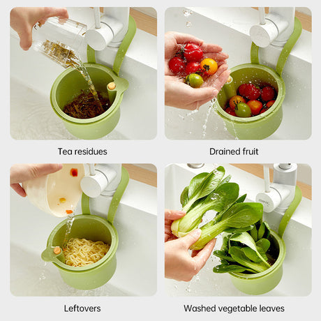 Adjustable Hanging Sink Drain Basket for Kitchen Sink, Food Waste Separator, Filter Basket & Fruit Washing Strainer - V.I.P Digital Presence