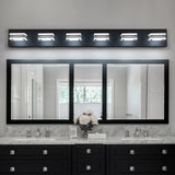 LED Modern Black Vanity Lights, 6-Lights Acrylic Matte Black Bathroom Vanity Lights Over Mirror - V.I.P Digital Presence