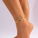 Beach star shaped tassel ankle bracelet, simple foot decoration, fashionable imitation pearl, versatile ankle chain - V.I.P Digital Presence