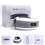 Masajeador de música con Bluetooth y carga, compresa caliente, masajeador de ojos eléctrico, antiarrugas, fatiga, tela transpirable, cuidado saludable