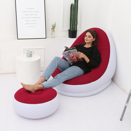 Inflatable Air Mattress Lazy Sofa Deck Chair Comfortable Leg Stool Rest Single Beanbag for home and Outdoor Use - V.I.P Digital Presence