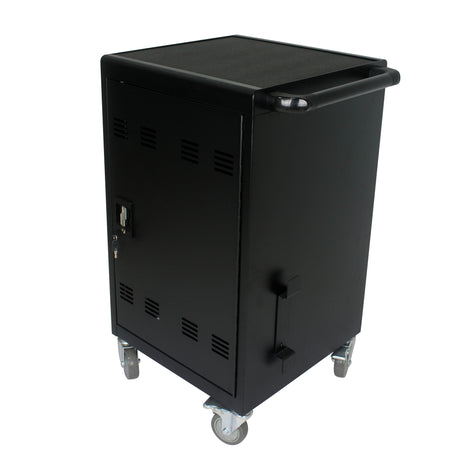 Mobile Charging Cart and Cabinet for Tablets Laptops 30-Device With Combination Lock--Black - V.I.P Digital Presence